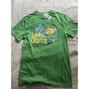 NWT TeeLuv Lucky Charms Graphic T-Shirt Green Size S